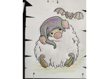 Stickdatei - Halloween Gnome 2 Fledermaus